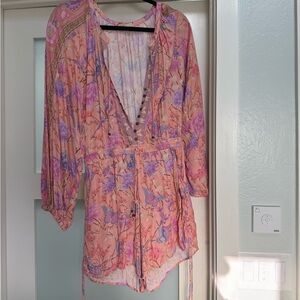 Spell Soft Pink Floral Dress